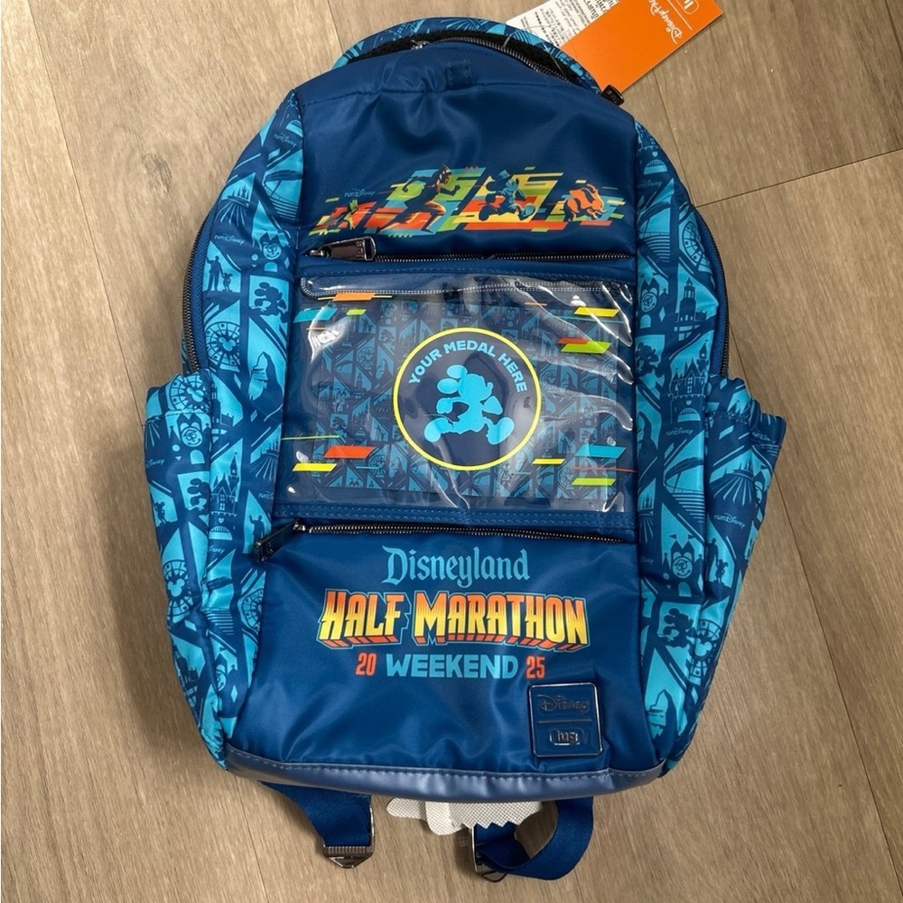 Disney 2025 Disneyland runDisney Half Marathon Weekend Lug Medal Backpack